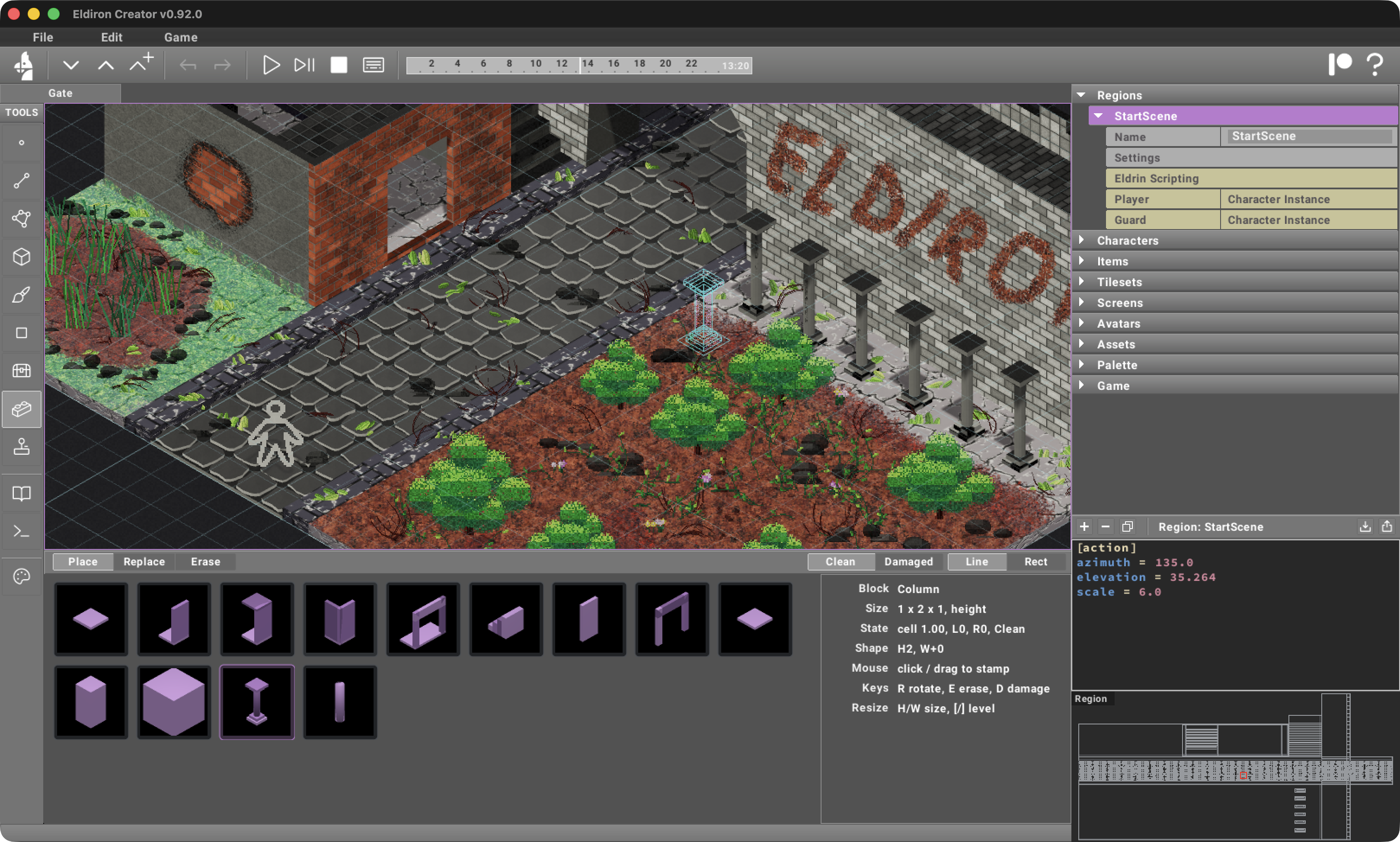 Using the Block Tool in Eldiron v0.92.0